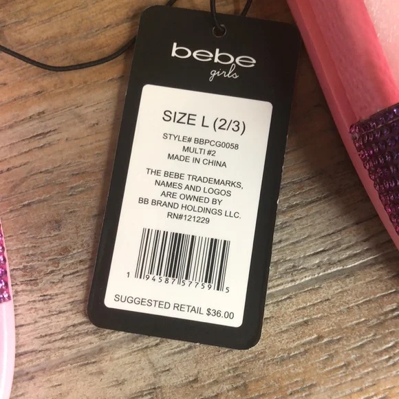 Bebe girls size 2/3 multicolor rhinestone sandals - Picture 4 of 4